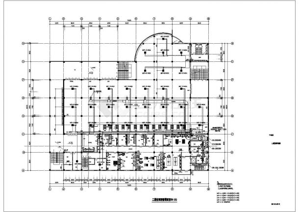 某高教园区后勤服务中心大楼空调完整设计cad平面施工图-图二