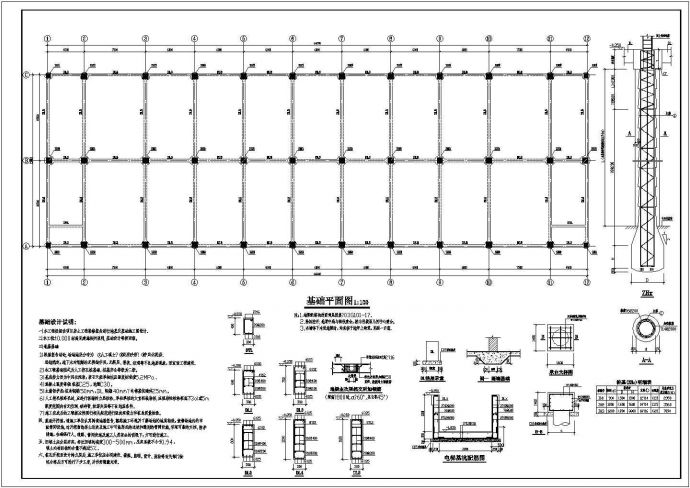 某地区大跨度工业楼层框架车间结构设计图纸_图1