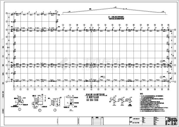 某地15吨排架结构轻钢屋盖厂房施工图-图二