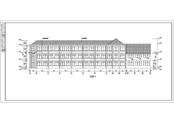 某中学三层框架结构教学楼建筑设计施工图-图一