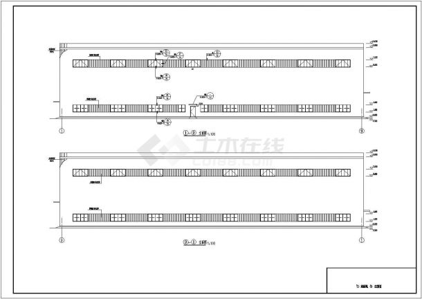 山东双坡单跨单层门式刚架厂房施工图-图一