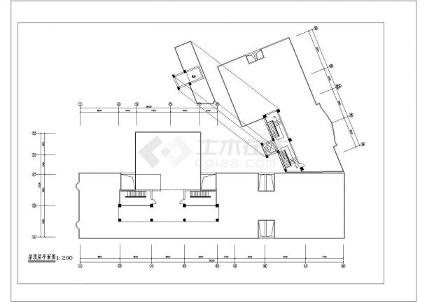 时代广场平面建筑设计方案及施工全套CAD图-图一
