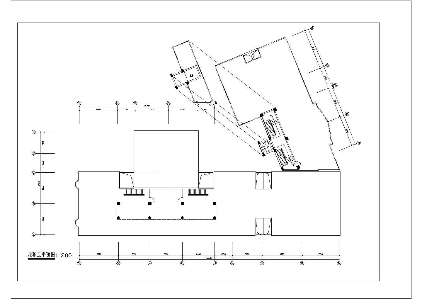 时代广场平面建筑设计方案及施工全套CAD图