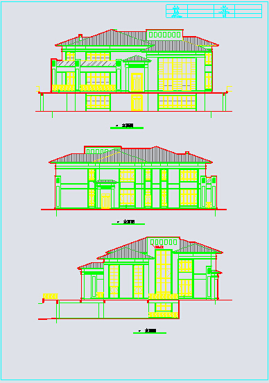 某地3层框架结构别墅建筑方案设计图_图1