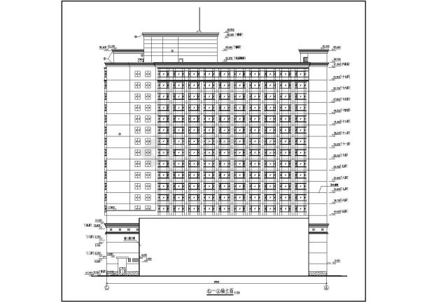 完整的高层酒店建筑设计方案及施工全套CAD图-图一