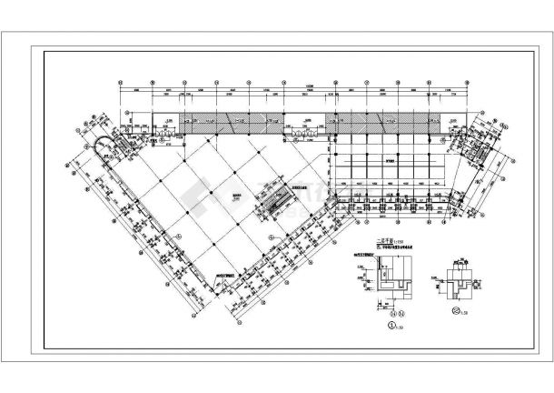 新铺位小商品市场建筑设计方案及施工全套CAD图-图二