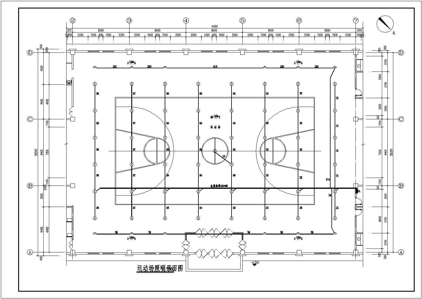 篮球体育健身馆建筑电气设计全套图纸