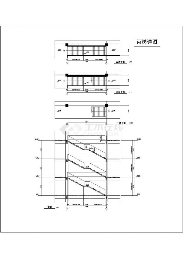 岳堤超市建筑设计方案及施工全套CAD图-图一