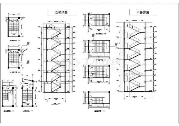 岳堤超市建筑设计方案及施工全套CAD图-图二