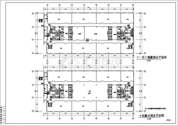 某地办公楼给排水CAD设计施工图-图一