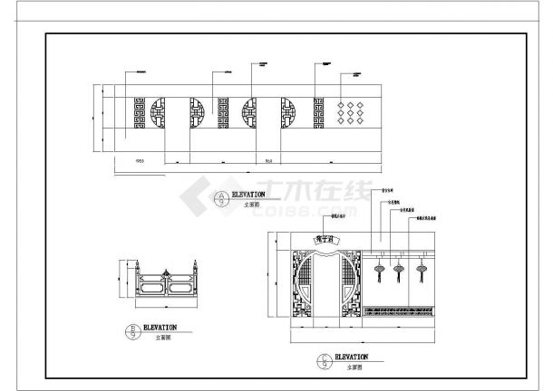中餐厅建筑设计方案及施工全套CAD平面图-图二