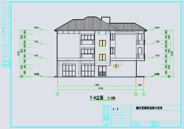 某地3层框架结构商住楼建筑方案图-图一