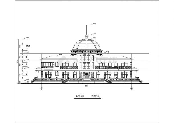 某地3层框架结构别墅建筑设计方案图-图一