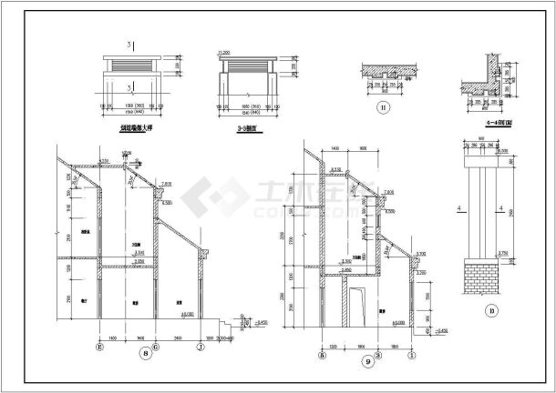 现代风格住宅建筑设计方案和施工全套CAD平面图-图二