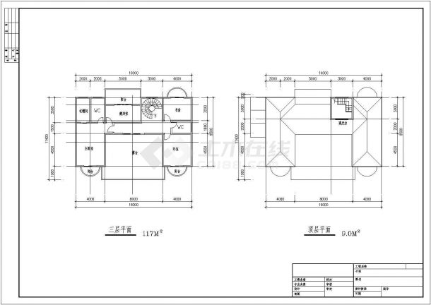 大型楼盘别墅户型建筑设计方案及施工全套CAD图-图二