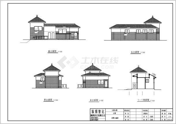 经典公园公共厕所整套建筑cad施工设计图纸-图一