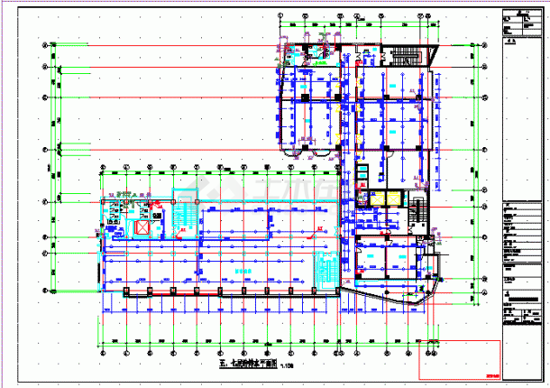 某地高层办公楼给排水CAD设计施工图纸-图一