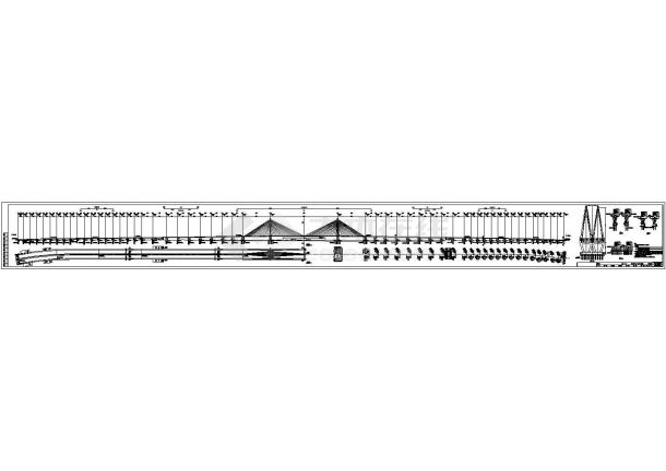 某公路跨海斜拉特大桥总体布置设计图-图一