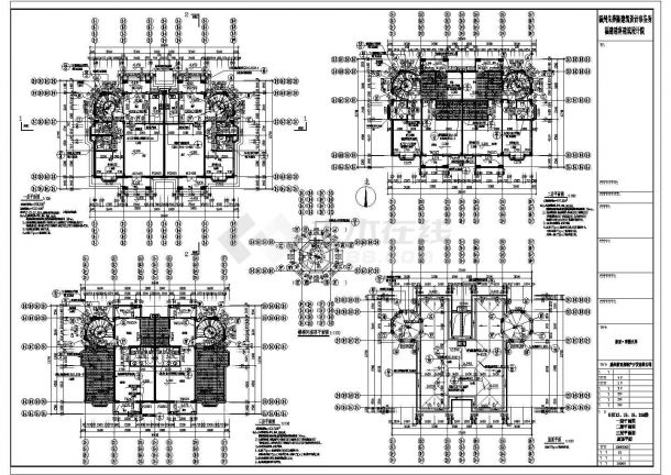 某地三层框架联排别墅建筑方案设计图-图二