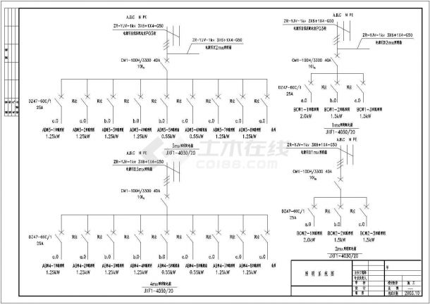 机修厂房电气施工设计方案全套CAD图纸-图一