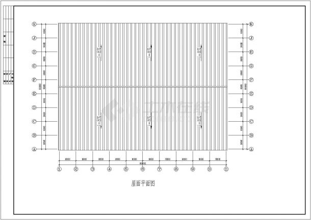 某60米跨门式刚架厂房钢结构施工图纸-图一