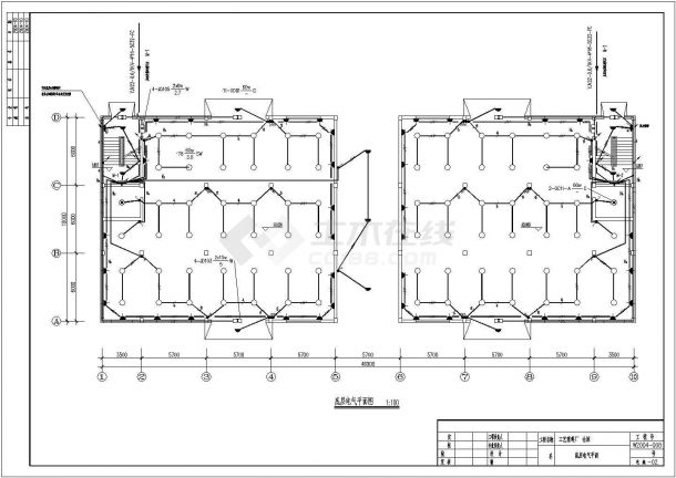 某工艺厂房电气施工设计方案全套CAD图纸-图二