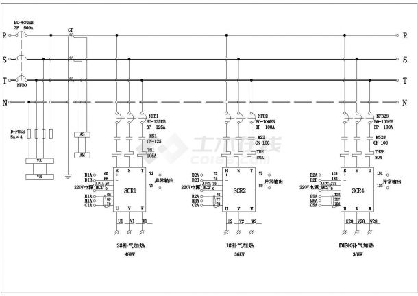涂装厂电路设计方案及施工全套CAD图纸-图一