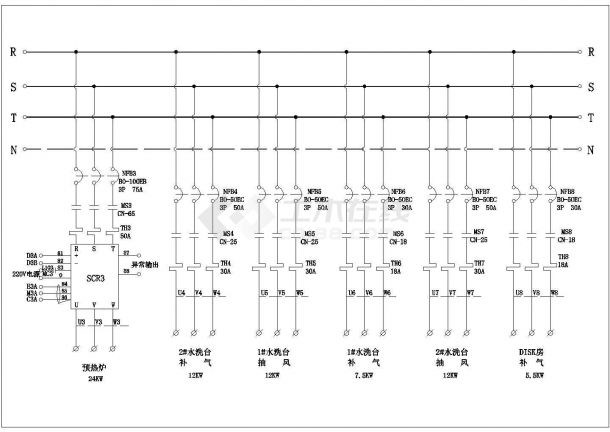 涂装厂电路设计方案及施工全套CAD图纸-图二