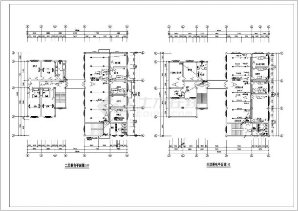 职工用房及工业厂房电气设计全套CAD图纸-图二