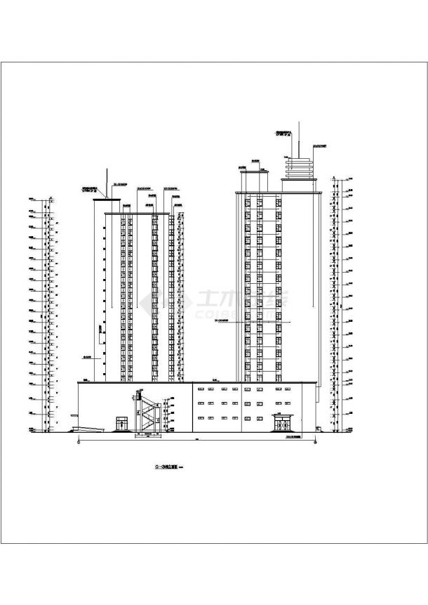某地21层框架结构综合楼建筑设计方案图-图二