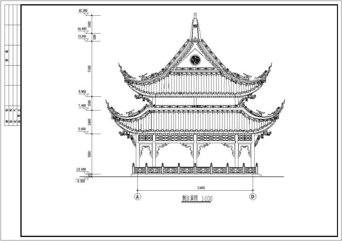 某地砖木结构观音寺建筑设计施工图_图1