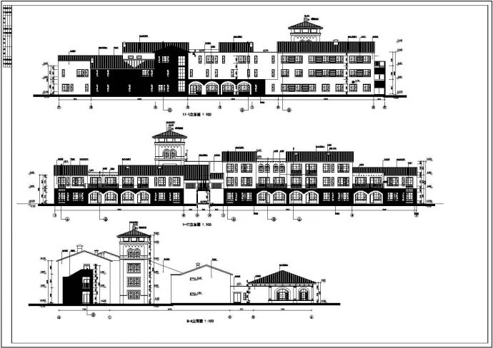 某地三层中海风格幼儿园建筑设计方案图_图1