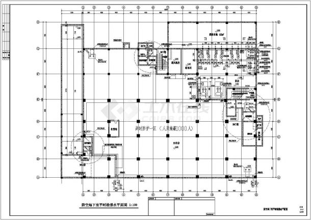 某商业用房及农民拆迁安置房给排水CAD设计图-图二