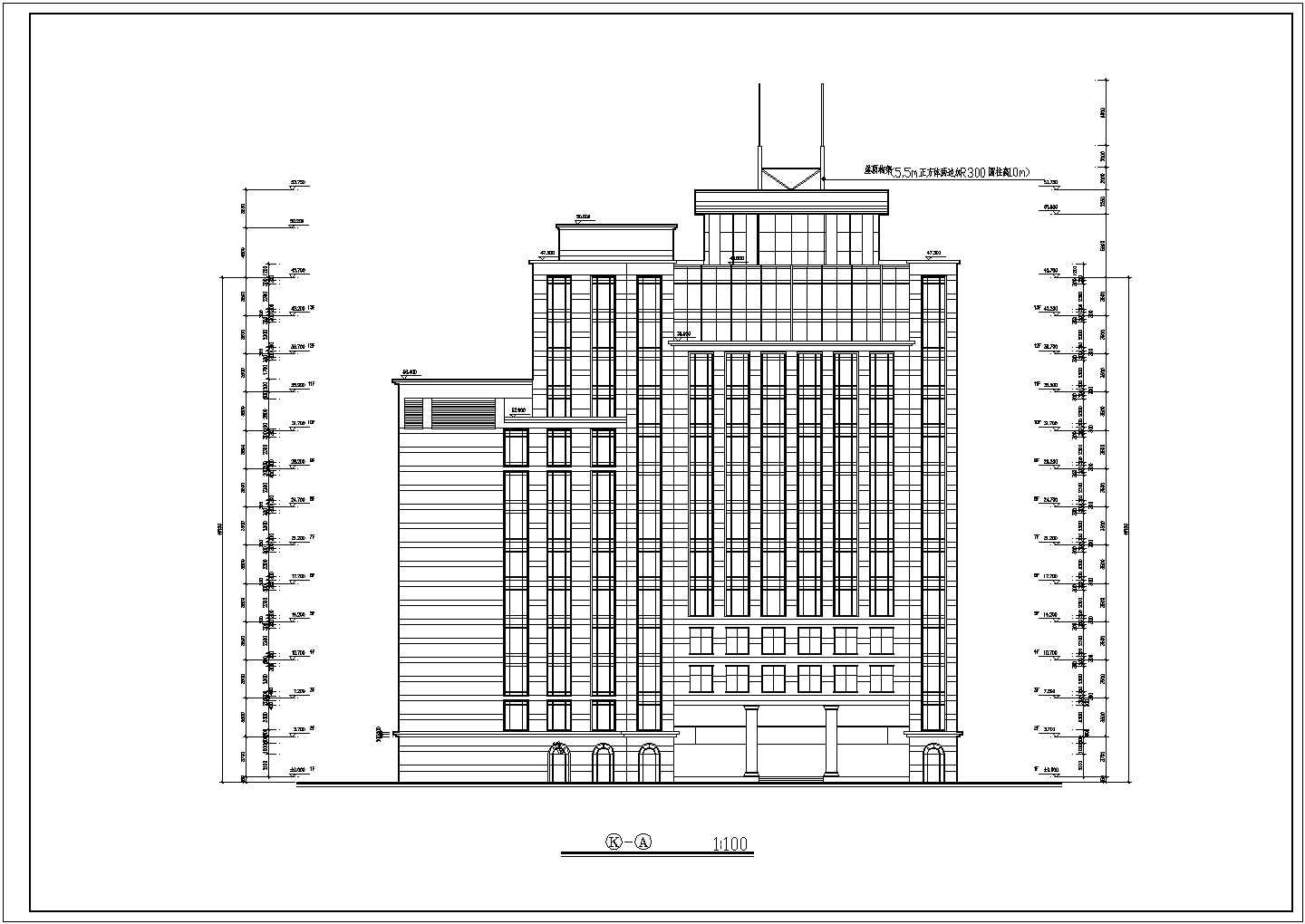 某市区13层混凝土框架结构医院综合楼建筑施工图纸
