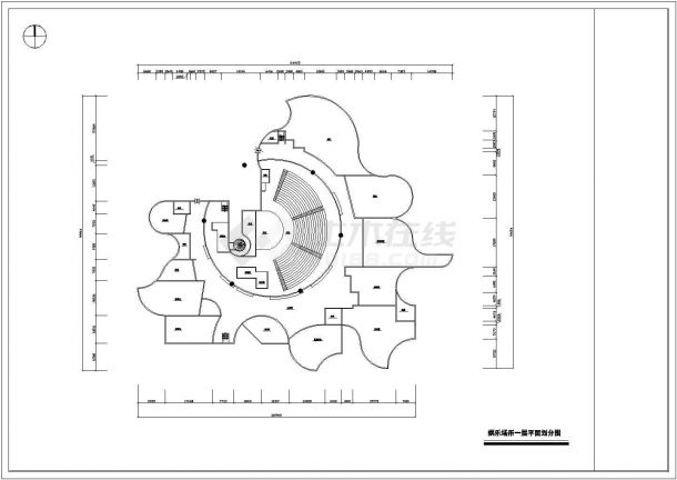 某娱乐场所平立剖cad室内设计装修详图-图二