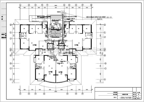 某三十三层高层住宅楼电气设计施工图-图一