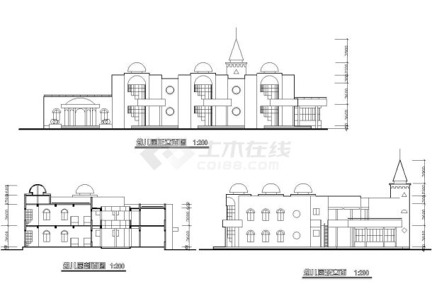 某地小型六班幼儿园建筑施工图（共3张）-图二