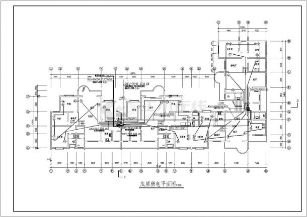 某地区职工住宅楼电气设计CAD施工图纸-图二