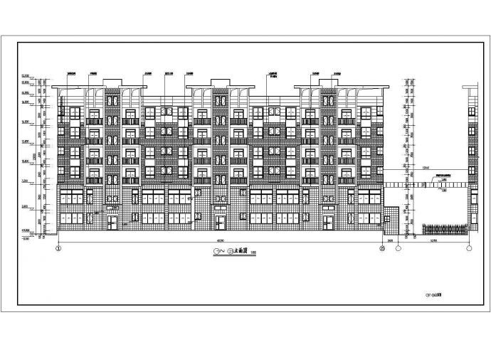 某地六层框架结构带商铺住宅建筑设计施工图纸_图1