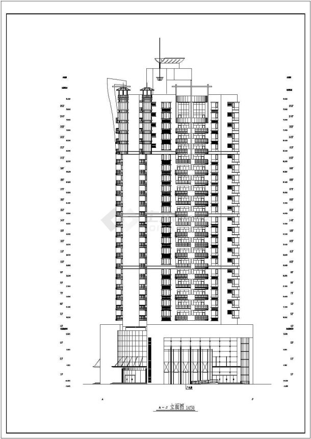 某地区高层商住楼电气设计方案施工图-图一