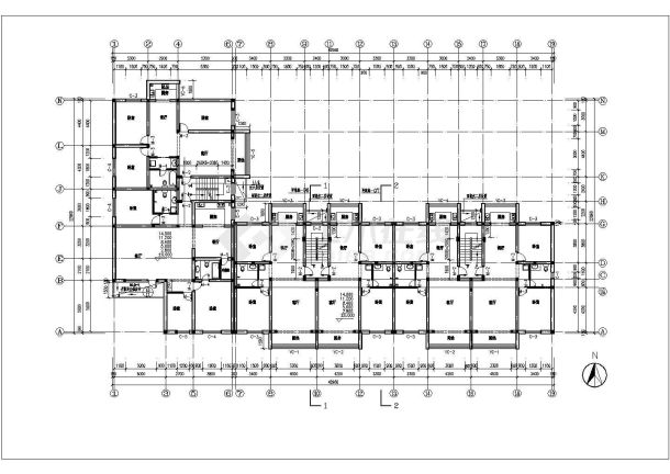 某小区六栋楼建筑设计CAD施工方案-图二