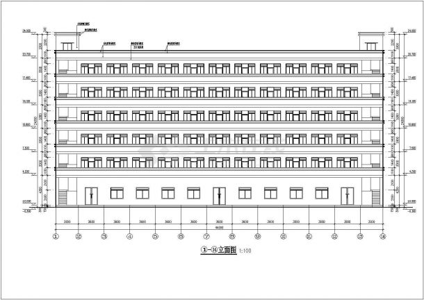 佛山市高明区某六层框架结构宿舍建筑施工图-图一