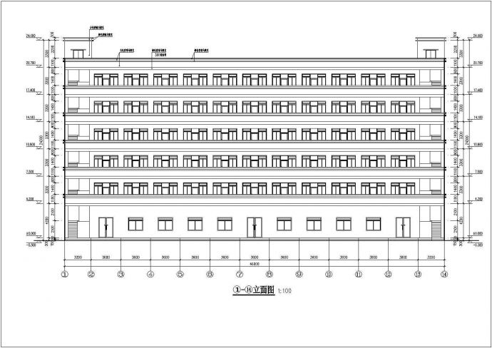 佛山市高明区某六层框架结构宿舍建筑施工图_图1
