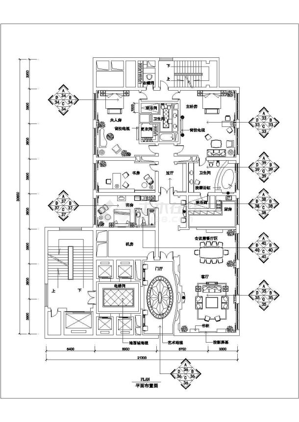 某酒店工程装修cad设计施工图-图一