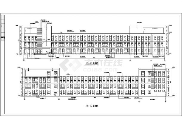 某地小型小学建筑cad施工图（标注详细）-图一