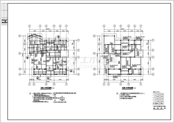 春天花园别墅建筑结构图纸（共9张）-图二