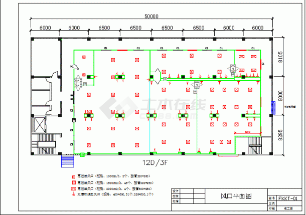 某地工厂车间净化空调暖通CAD施工图-图二