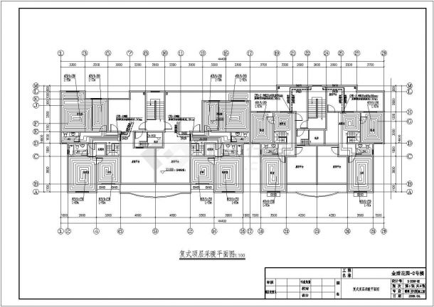 金盾花园五栋高层住宅地暖施工设计图-图二