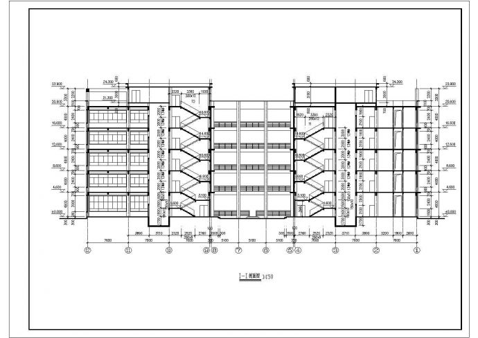某地五层框架结构厂房建筑施工图纸_图1