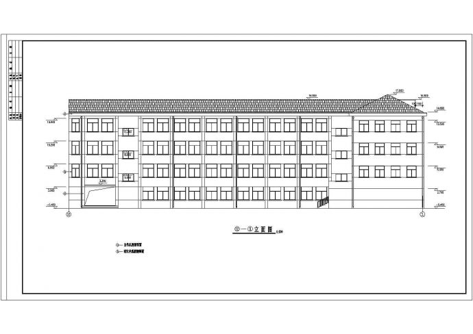 来安县某地四层框架结构中学教学楼建筑结构设计施工图纸_图1
